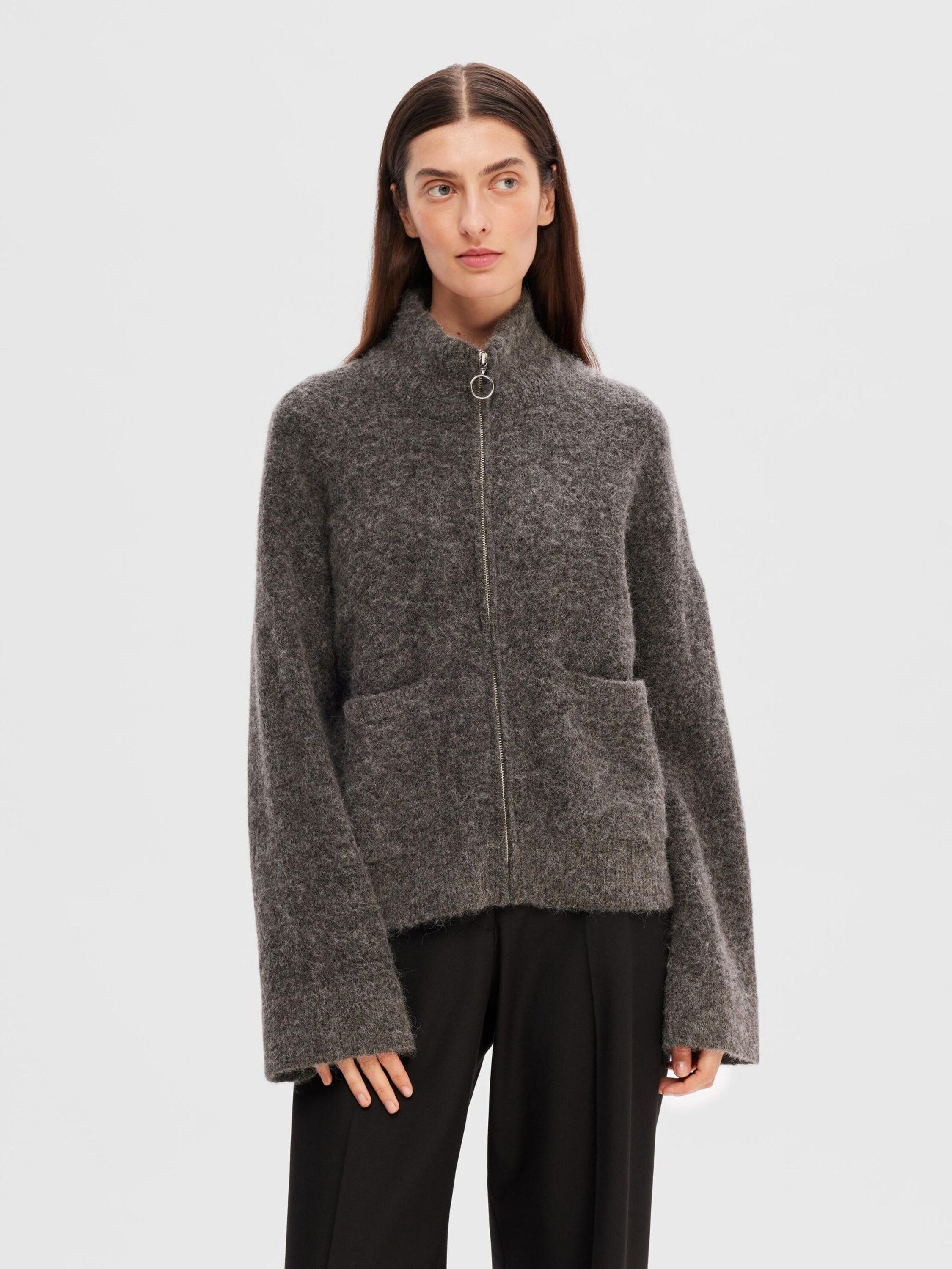 Selected Strickjacke SIA RAS (1-tlg) Plain/ohne günstig online kaufen