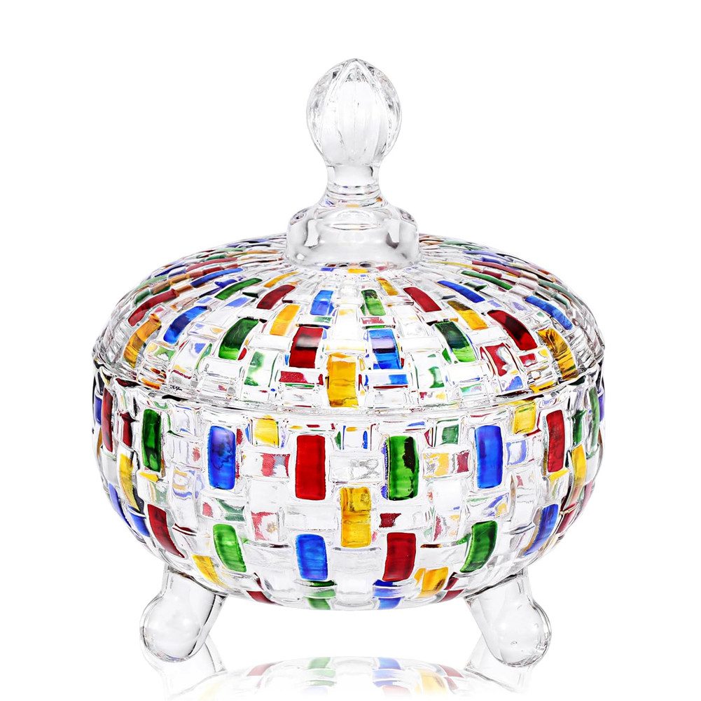 FANNOU Vorratsglas Handbemalte Glasbehälter mit Deckel Bunte Keksdose, (1-tlg., 1 x Vorratsglas), dekorativ und praktisches