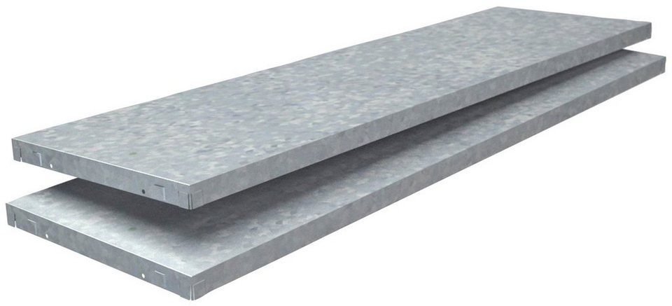 SCHULTE Regalwelt Regalelement Stecksystem-Fachboden PowerMax, 2 Stück  verzinkt, 1200x350 mm