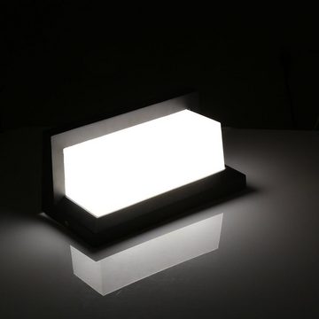 WILGOON Außen-Wandleuchte 18W LED Aussenleuchten mit Bewegungsmelder LED Wandleuchte Außen Innen, Wasserdicht IP65 Wandlampe, 26X12.5X12.5cm, Anthrazit Sensor Außenlampe