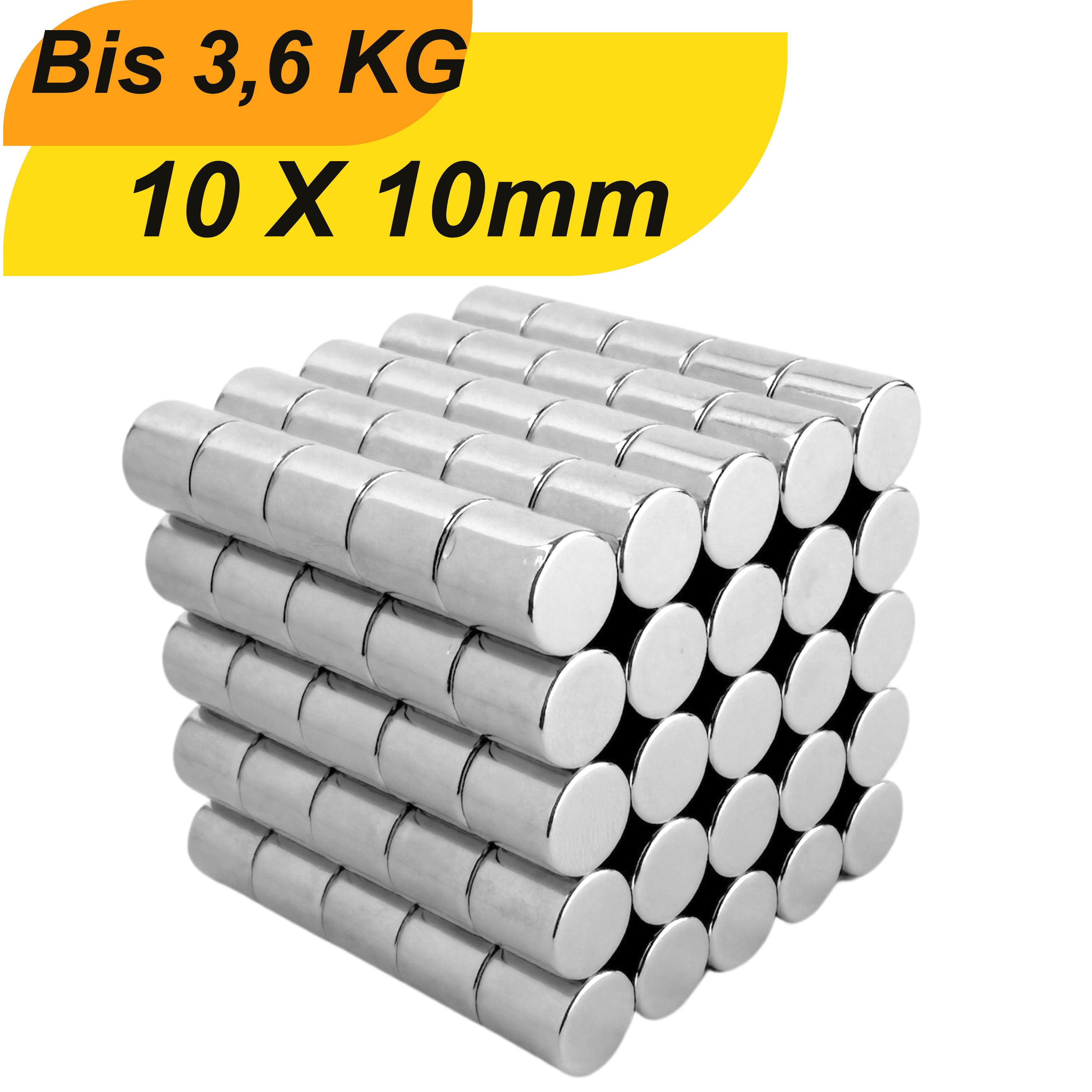 Magnet Neodym Magnet 10 x 10mm Supermagnete hohe Haftkraft Scheibenmagnet