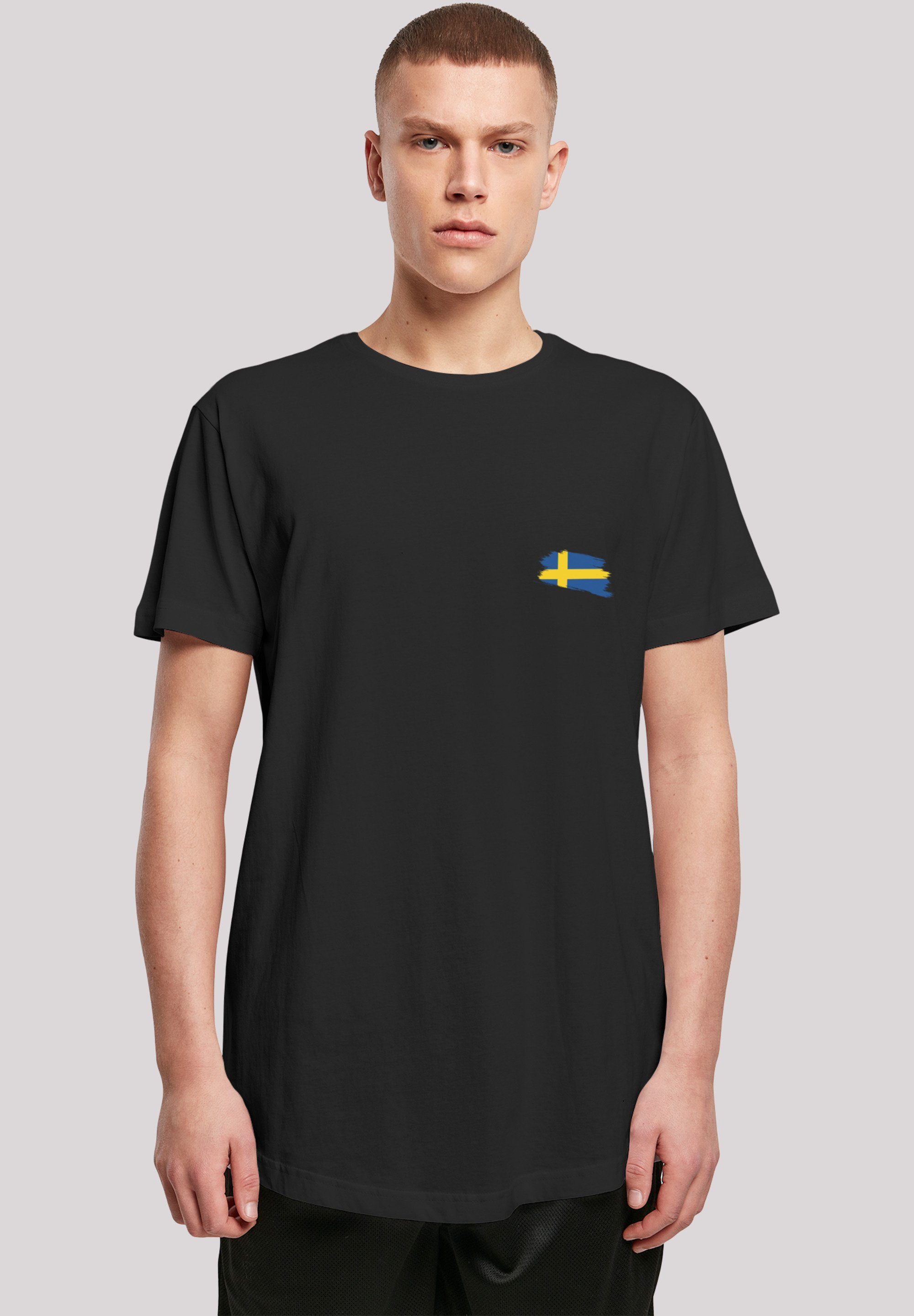 Flagge Schweden Print Sweden F4NT4STIC schwarz T-Shirt
