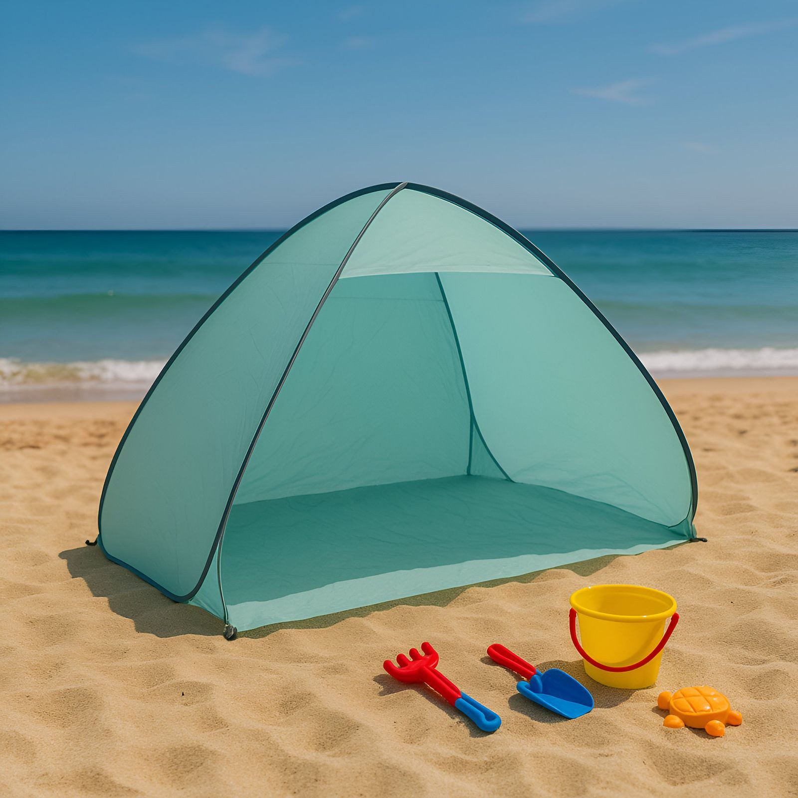BURI Kuppelzelt Pop-Up Strandmuschel Windschutz Sonnenschutz günstig online kaufen