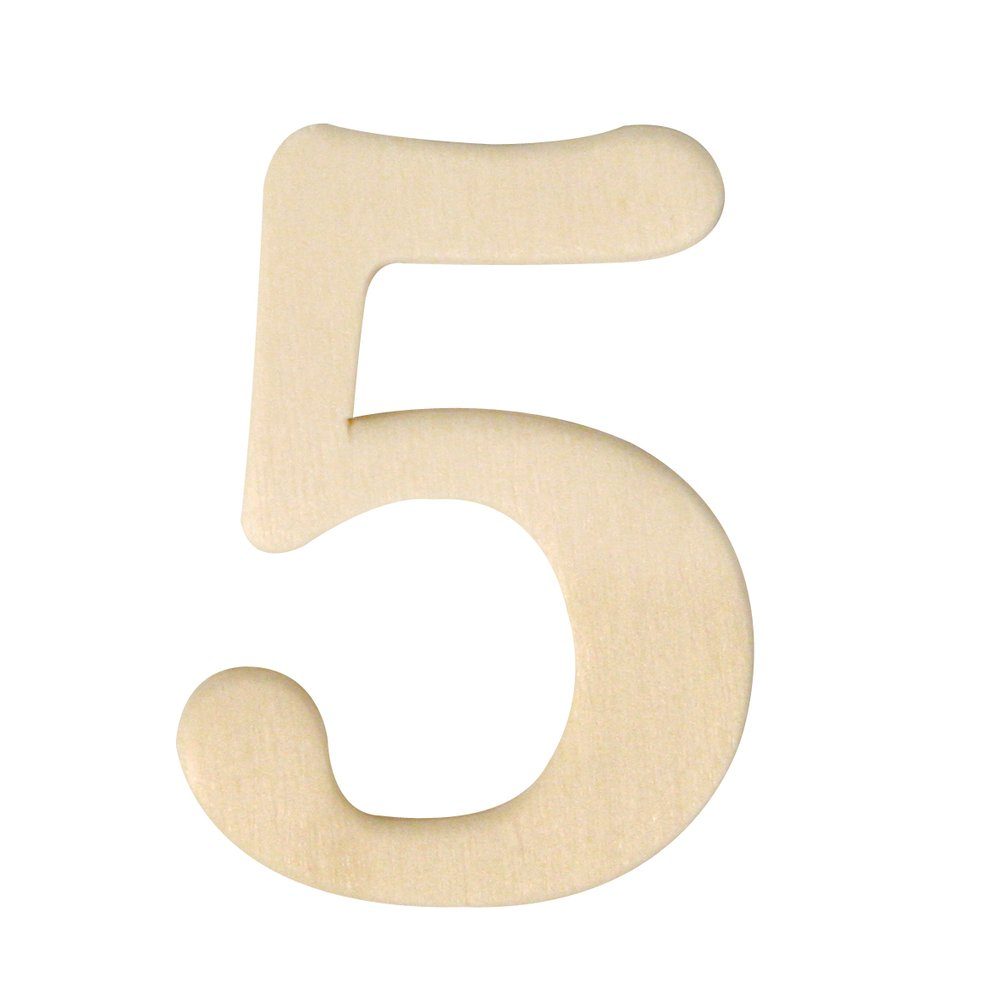 Rayher Deko-Buchstaben Holz Zahlen D04cm 5