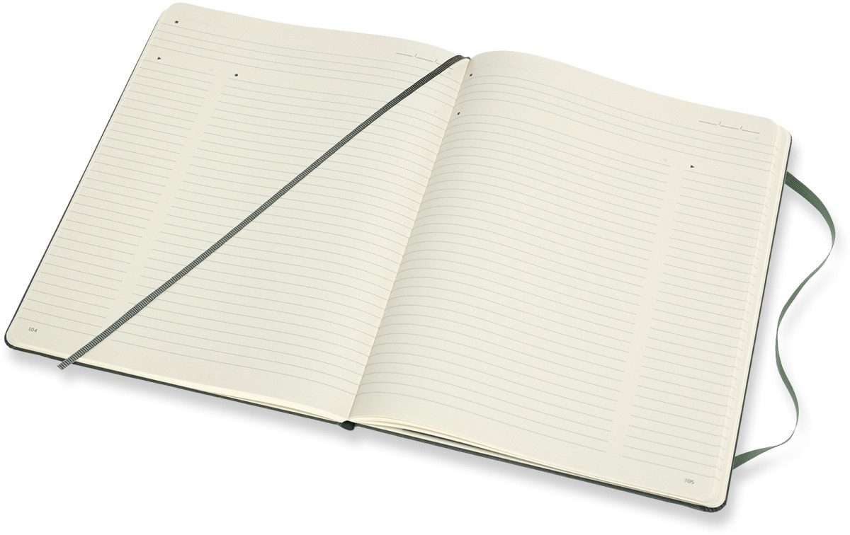 Notizbuch Professionelles Notizbuch XL 19x25cm Hardcover 96 Blatt waldgrün