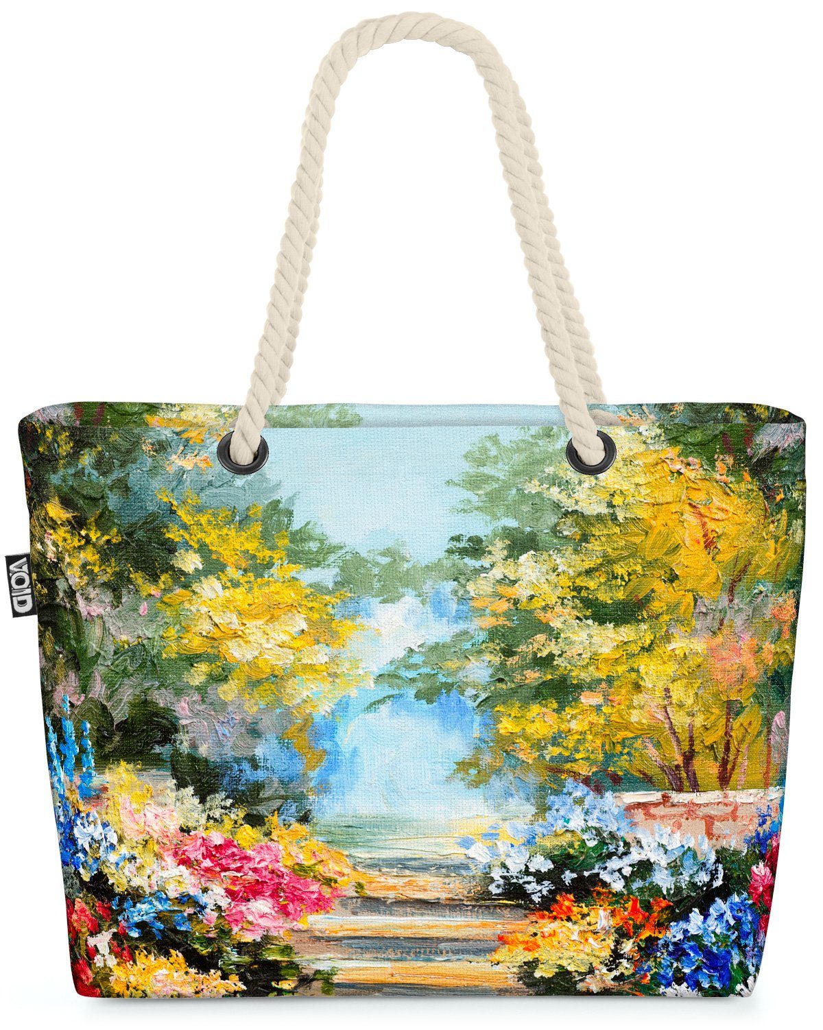 VOID Strandtasche (1-tlg), Blumen Gemälde Garten Blumen Gemälde Garten Blüten Hobby Park Bäume L