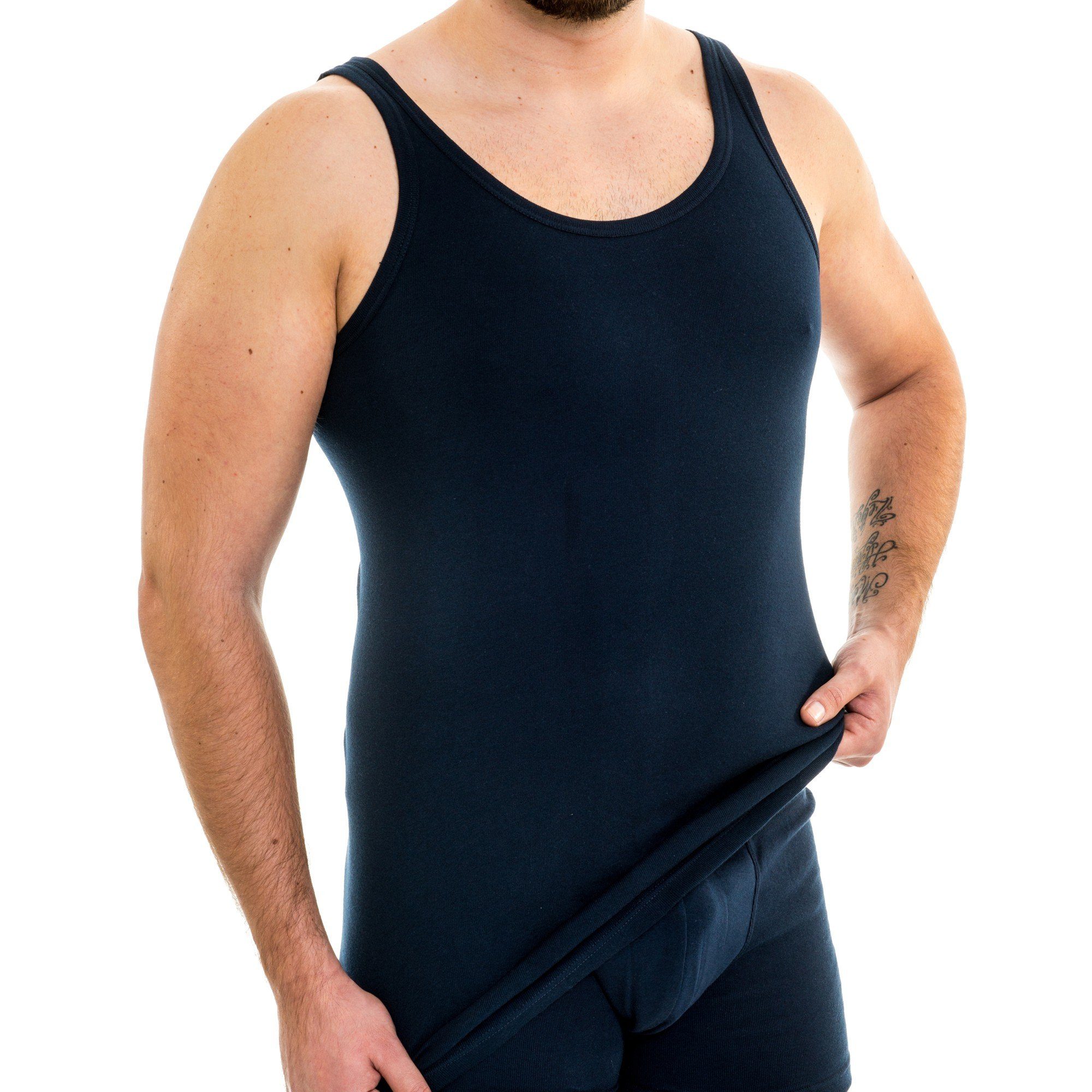 HERMKO Unterhemd 3007 3er Pack extralanges Herren Unterhemd (10 cm) 100% Bi günstig online kaufen