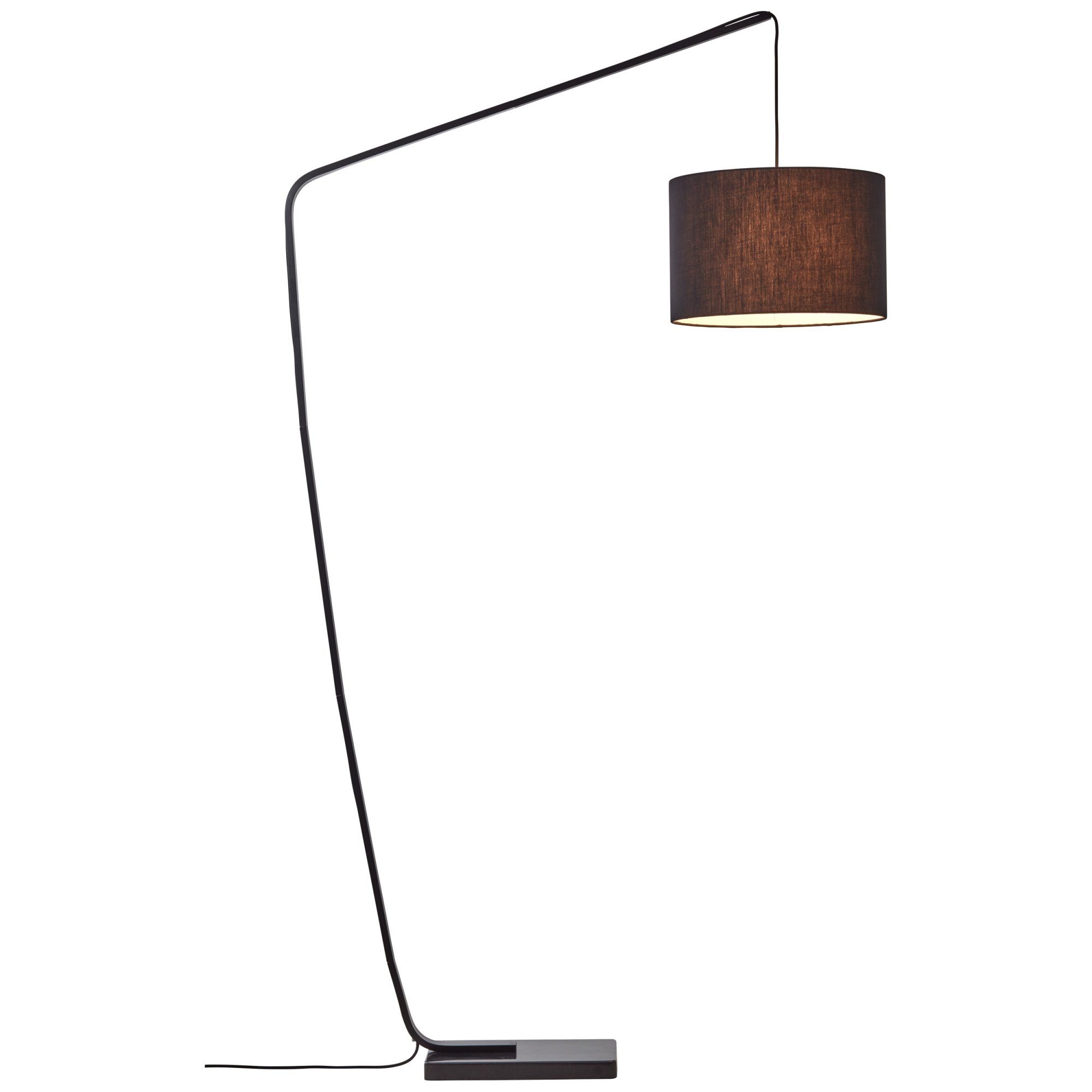 Lightbox Stehlampe, ohne E27, 210 schwarz Leuchtmittel, x Bogenlampe, Stoffschirm, Marmorfuß, 110 cm