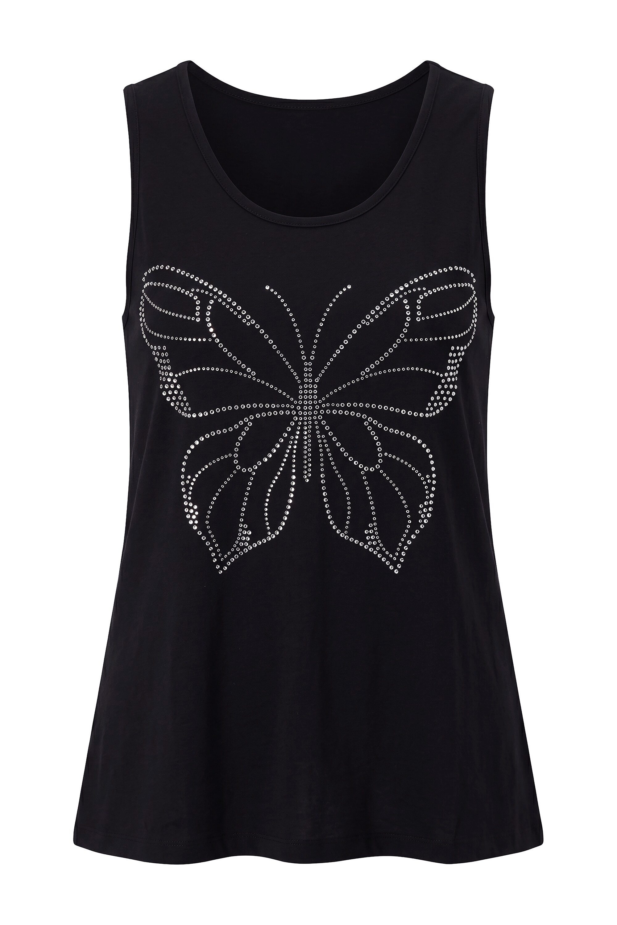 Angel of Style Longtop Top ärmellose A-Linie Glitzer-Schmetterling