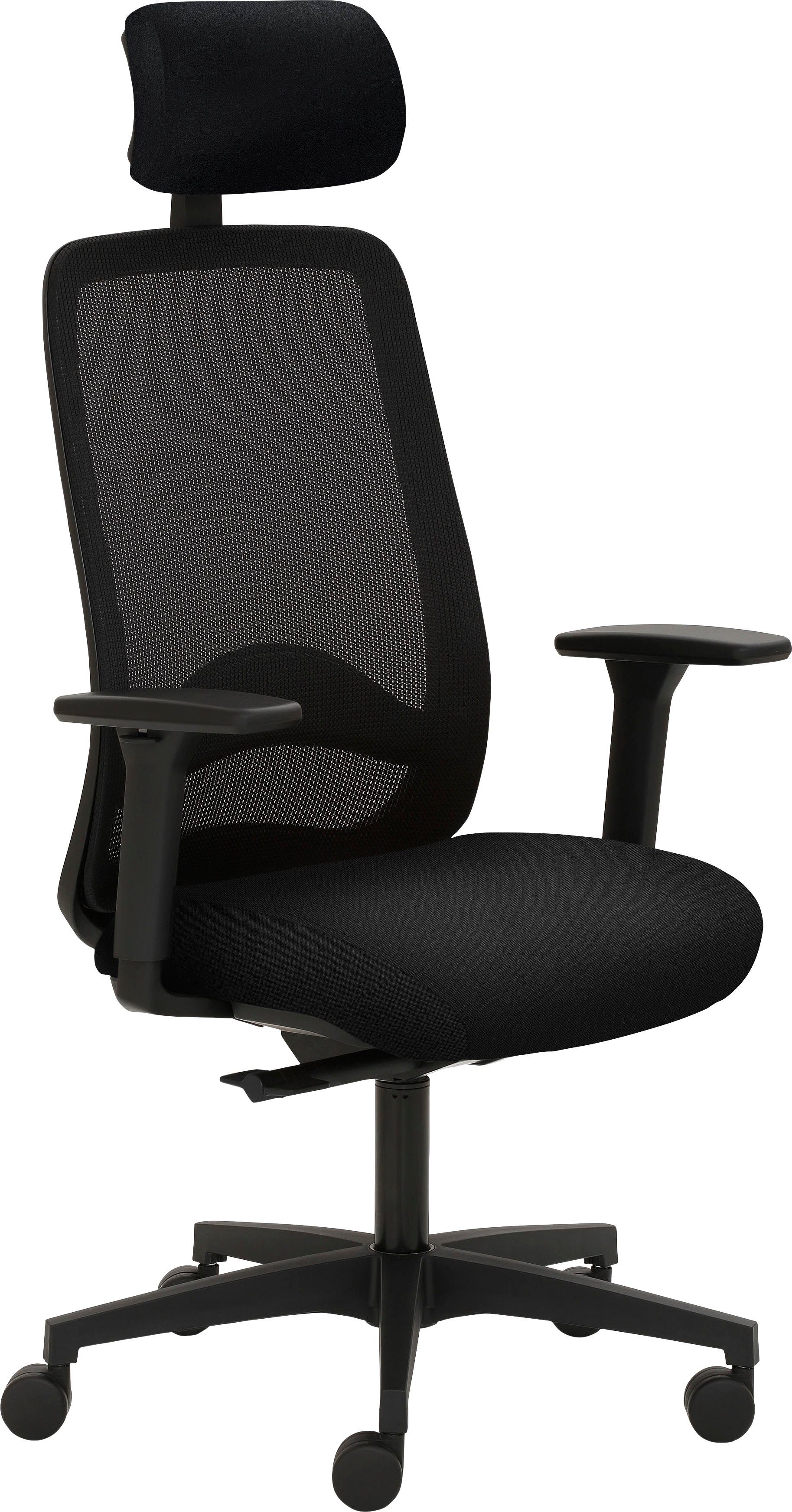Mayer Sitzmöbel Drehstuhl 2228, 3D Armlehnen, Kopfstütze, Sitztiefenverstellung Schwarz | Schwarz