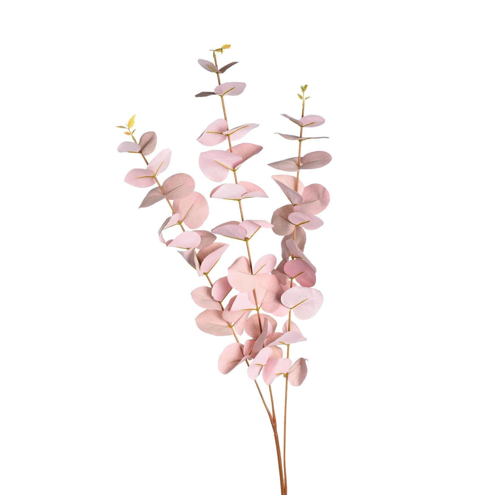Kunstblume Kunst-Zweig Eukalyptus, Depot, aus Polyester, Kunststoff, Draht, L 100 Zentimeter Rosa