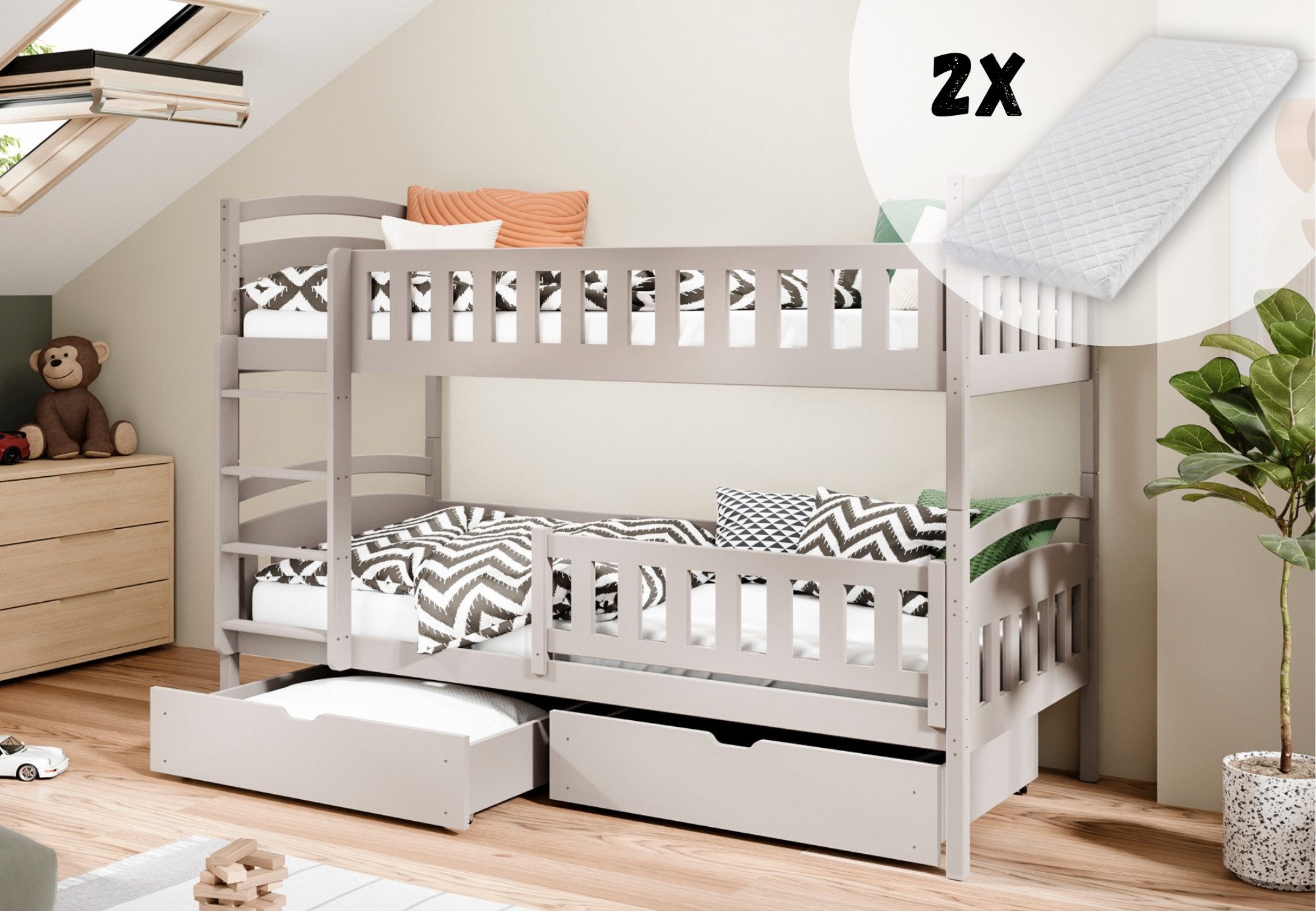 Kids Collective Etagenbett Hochbett Kinderbett 80x180 günstig online kaufen