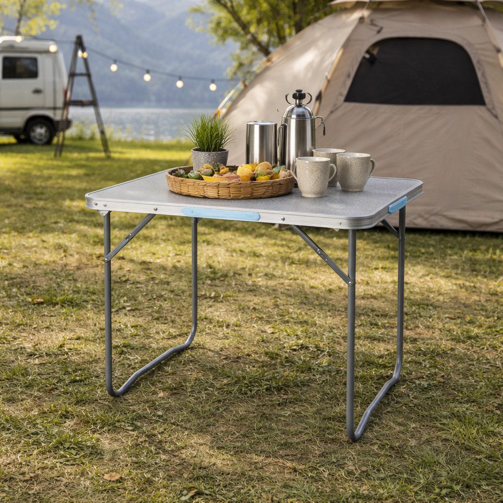 Mojawo Campingtisch Campingtisch Klapptisch Outdoor klappbar Tragegriff Alu L70xB50xH59cm