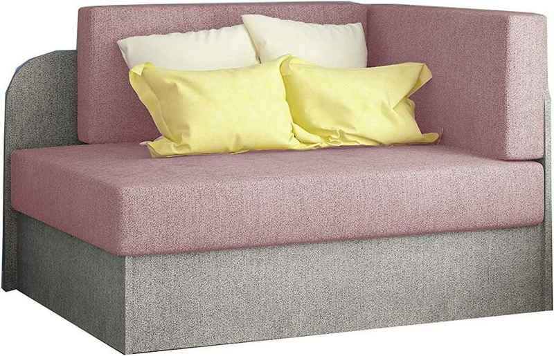 MOEBLO Kindersofa RAISA, Schlafsessel Couch für Kinderzimmer Kindersofa Jugendsofa, mit Schlaffunktion und Bettkasten