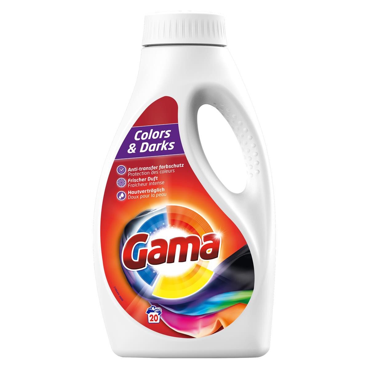 GAMA Gama Flüssigwaschmittel Color & Dark für 20 WL 1L (1er Pack) Цветное моющее средство