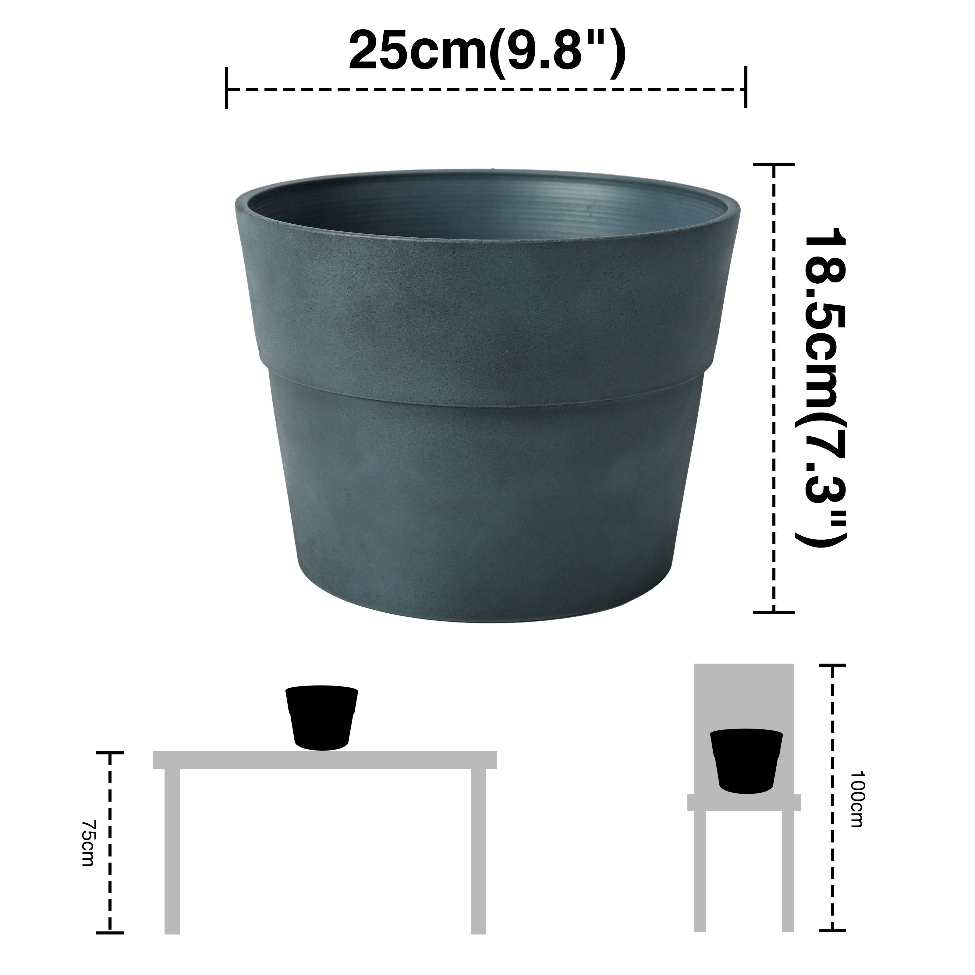 Zedelmaier Blumentopf 2er-Set Blumentopf mit extra Dicker Wand, mattierte Oberfläche