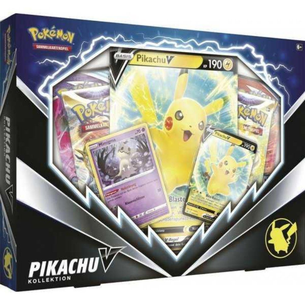 Sammelkarte Pokémon Pikachu V Kollektion Box (deutsche Karten) - 4 Boosterpacks