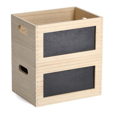 Zeller Present Aufbewahrungsbox Allzweckkiste mit Tafel Holz (Stück, 1 St., 1 Holzkiste mit Tafeleinsatz), Holzkiste mit Beschriftungsfeld
