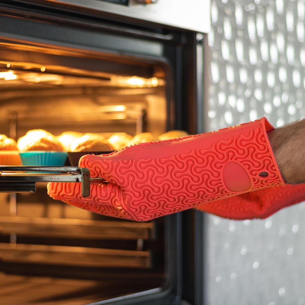 Kochblume Topfhandschuhe Silikon Handschuh, Hitzebeständig bis 230°