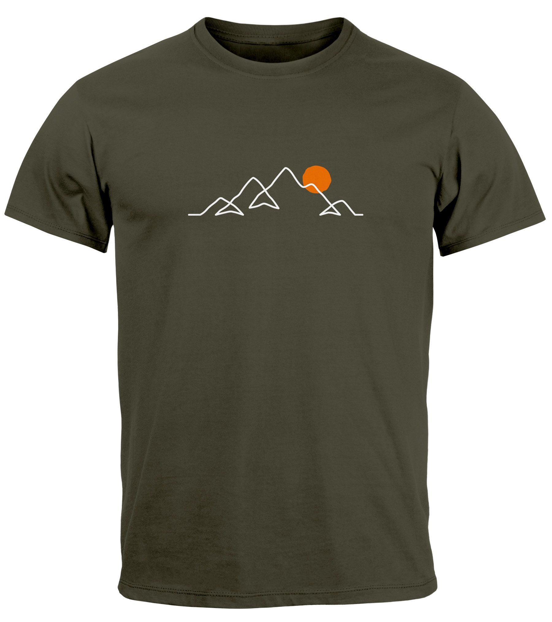 Neverless Print-Shirt Herren T-Shirt Frontprint Line-Art günstig online kaufen