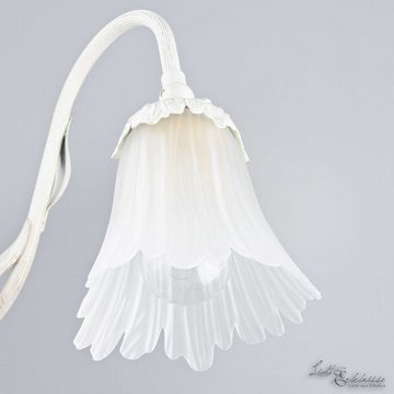 Licht-Erlebnisse Stehlampe DALILA, ohne Leuchtmittel, Stehleuchte Shabby Chic Messing Premium E14 bis 40W Floral Wohnzimmer