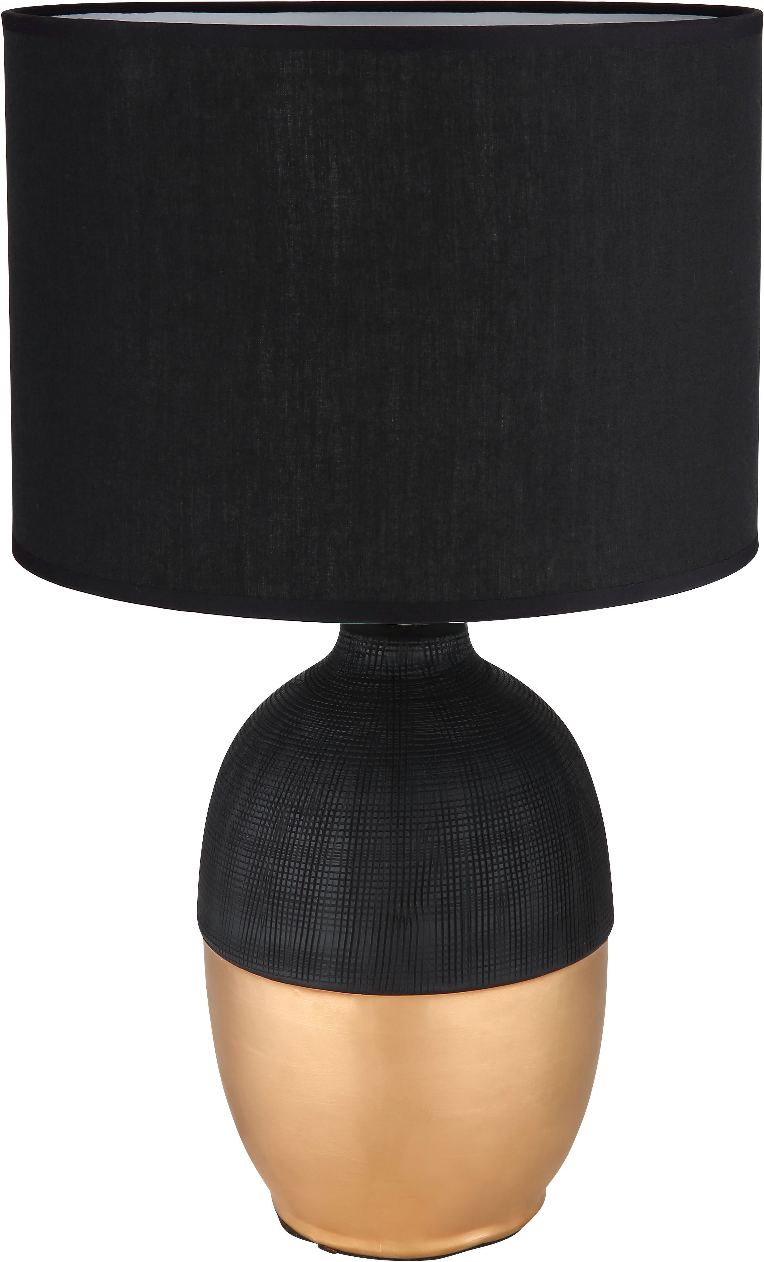 GLOBO LIGHTING Tischleuchte VALENTINO, ohne Leuchtmittel, Tischlampe/schwarz-goldfarben/Wohnzimmer/Schlafzimmer