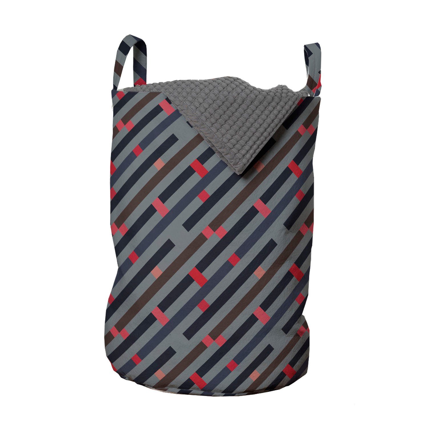 Abakuhaus Wäschesäckchen Wäschekorb mit Griffen Kordelzugverschluss für Waschsalons, Geometrisch Ringel und Hipster