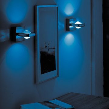 Paul Neuhaus LED Wandleuchte Q-Smart LED Wandleuchte Q-Fisheye in Silber RGBW inkl. Fernbedienung, keine Angabe, Leuchtmittel enthalten: Ja, fest verbaut, LED, warmweiss, Wandleuchte, Wandlampe, Wandlicht