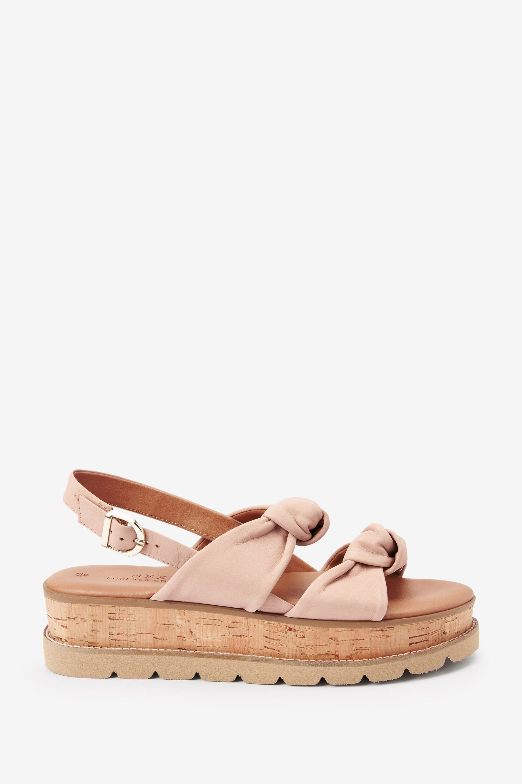 Next Forever Comfort Flatform-Sandalen mit Doppelknoten Keilsandalette (1-tlg) Pink