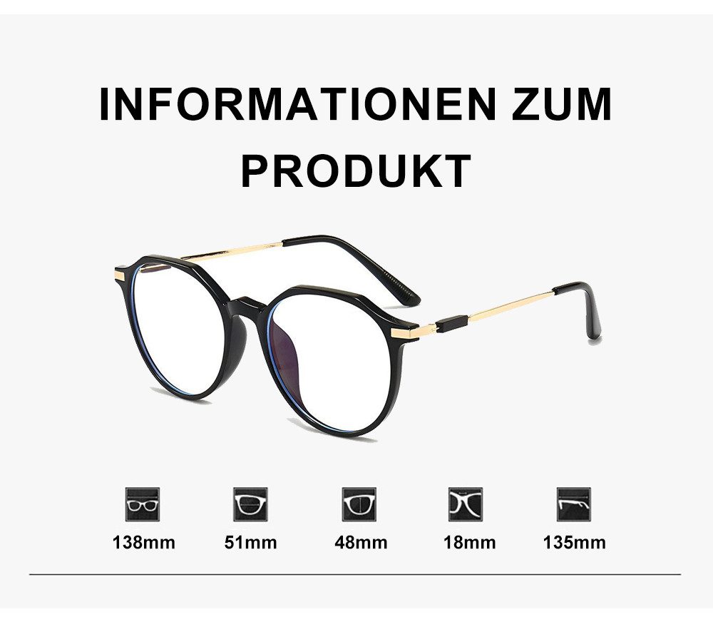 PACIEA Lesebrille Damen Herren Rundrahmen Blaulichtfilter Vollrand Ultraleicht