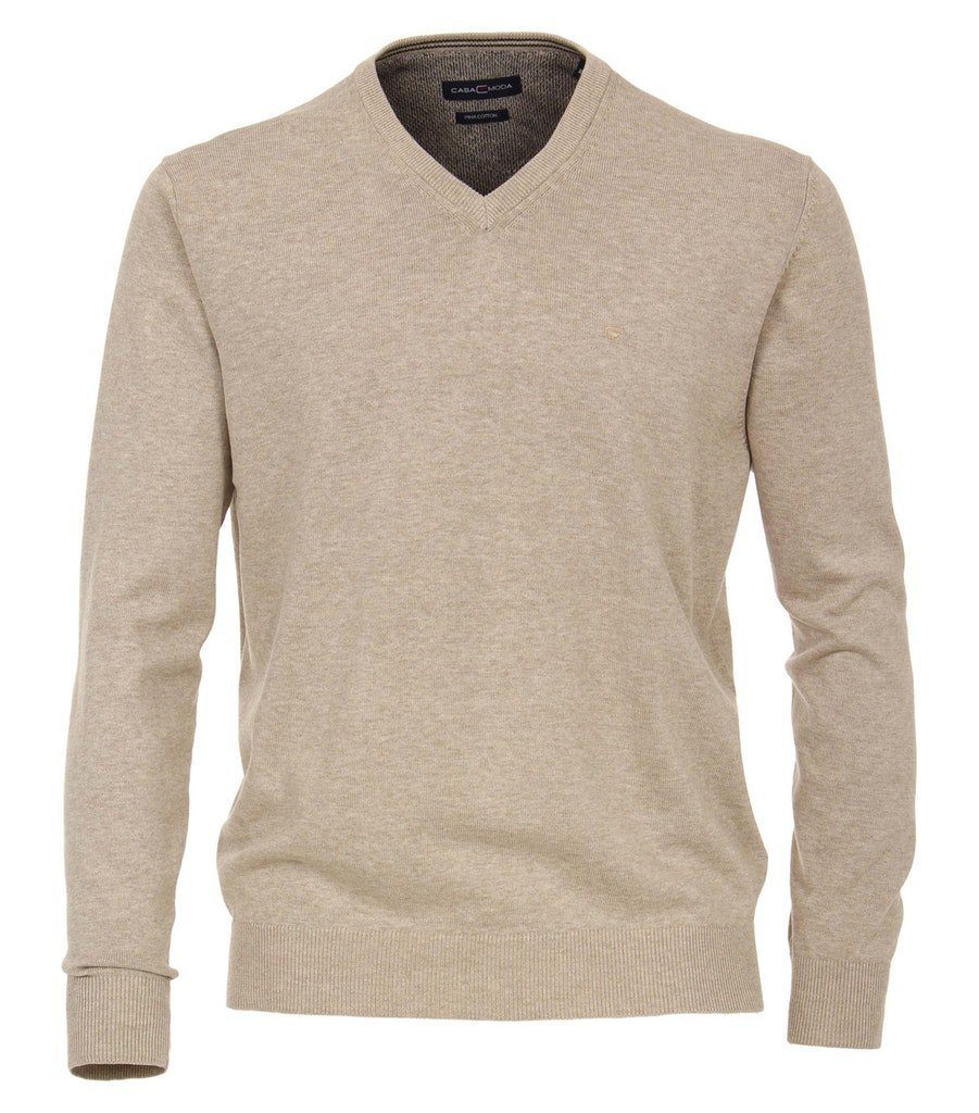 Casa Moda Pullover V-Ausschnitt Ecru - Größe XXL günstig online kaufen