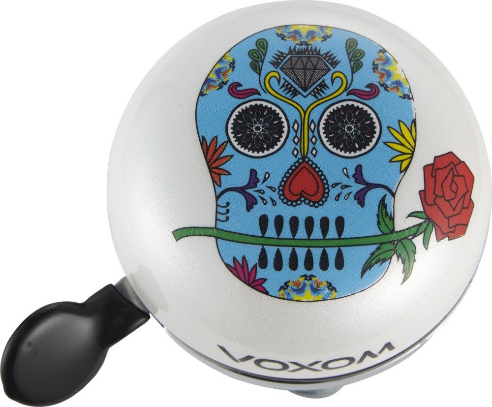 Voxom Fahrradklingel Glocke Skull white, Ø 60mm, "Día de los Muertos"