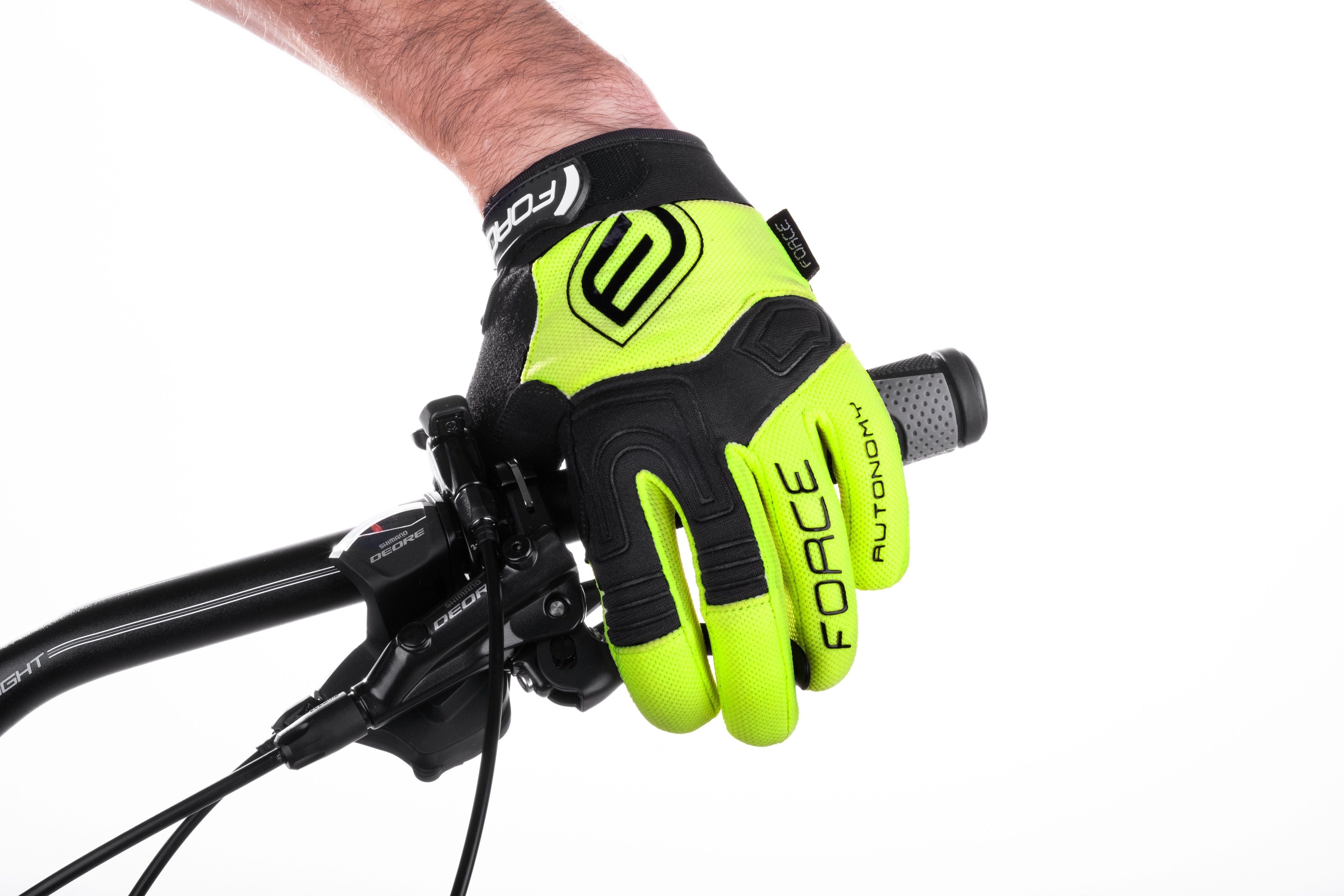 FORCE Fahrradhandschuhe Handschuhe und +15 °C darüber AUTONOMY. fluor MTB FORCE