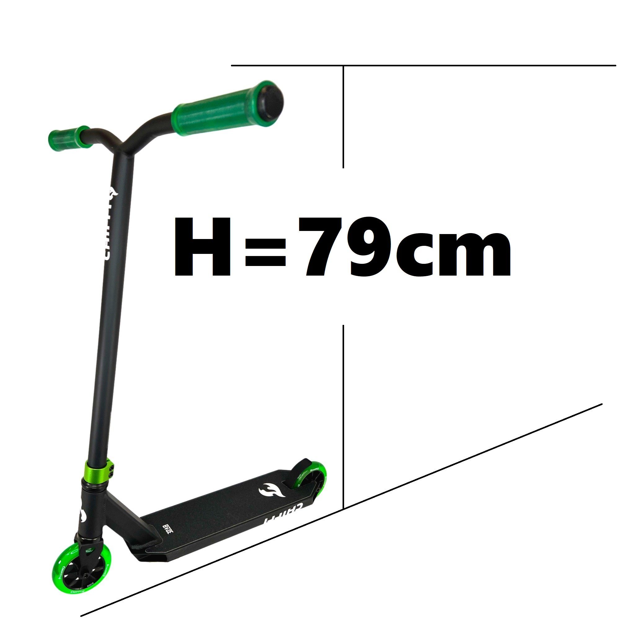 Chilli Pro Scooter Stuntscooter Chilli Pro Base S Stunt-Scooter H=79cm Schwarz/Grün