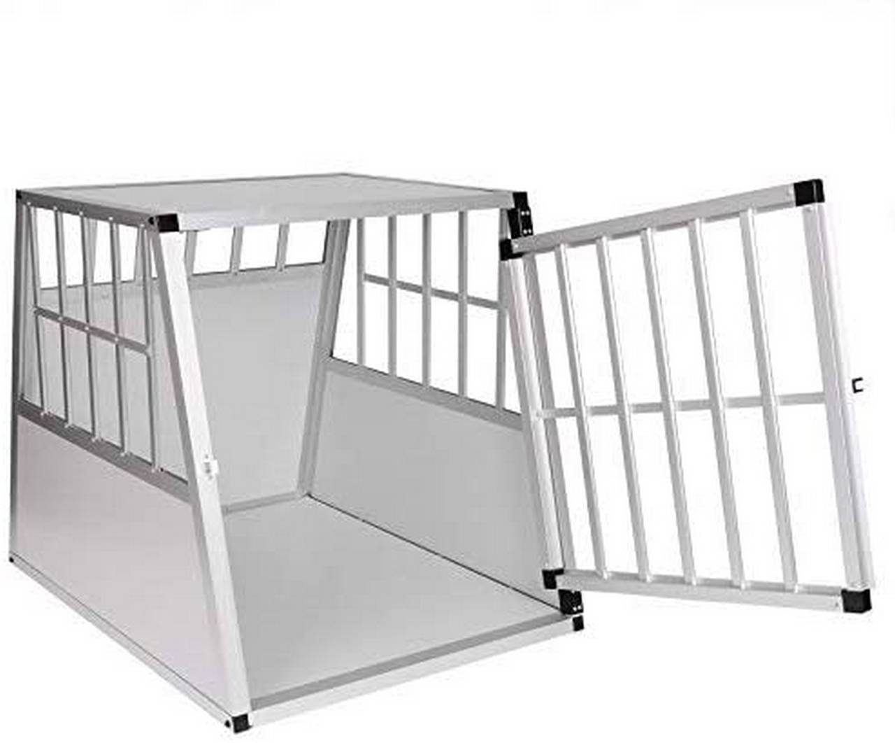 EUGAD Tiertransportbox, Hundetransportbox Alu Reisebox Autobox 85x65x69 cm