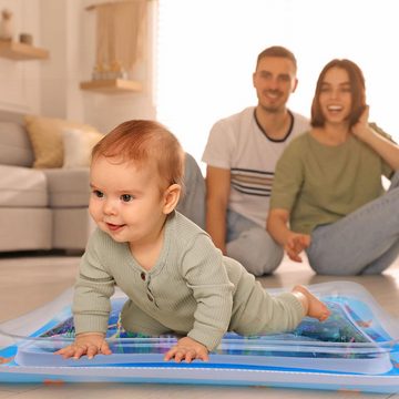 LA CUTE Spielmatte XXL Baby Wassermatte Oktopus – Aufblasbares Sensorisches Spielzeug (Baby Wasserspielmatte Set, 1x Aufblasbare Wasserspielmatte), Aufblasbare Wasserspielmatte für Babys mit bunten Wassertieren