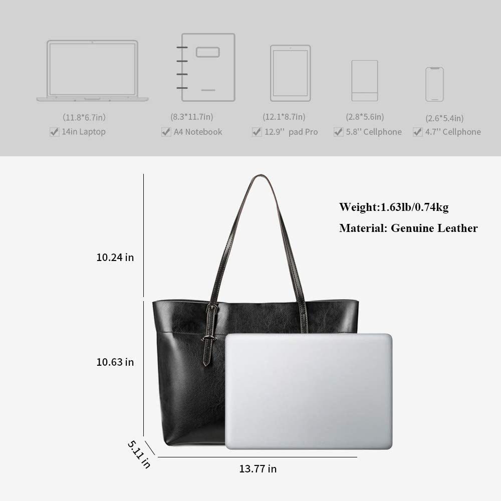 AURIVION Tragetasche Damen Laptoptasche aus PU Leder, große Shopper Tasche (Set, 1-tlg., Business Tote Bag Damen für Arbeit, Reise & Schule), Wasserdichte Schultertasche mit Reißverschluss für Büro