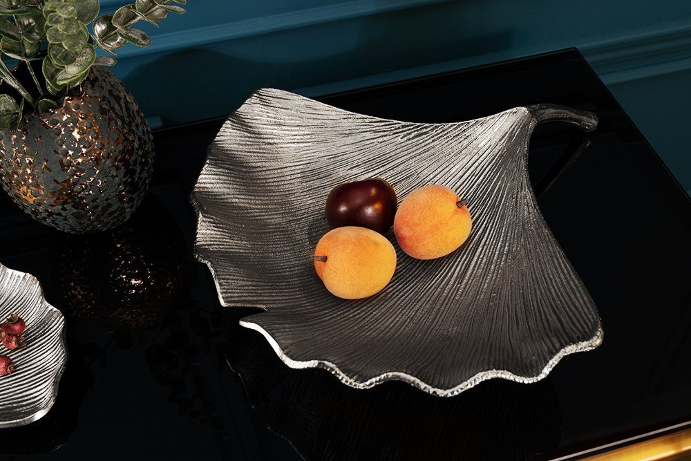 riess-ambiente Dekoschale GINKGO 42cm silber (Einzelartikel, günstig online kaufen