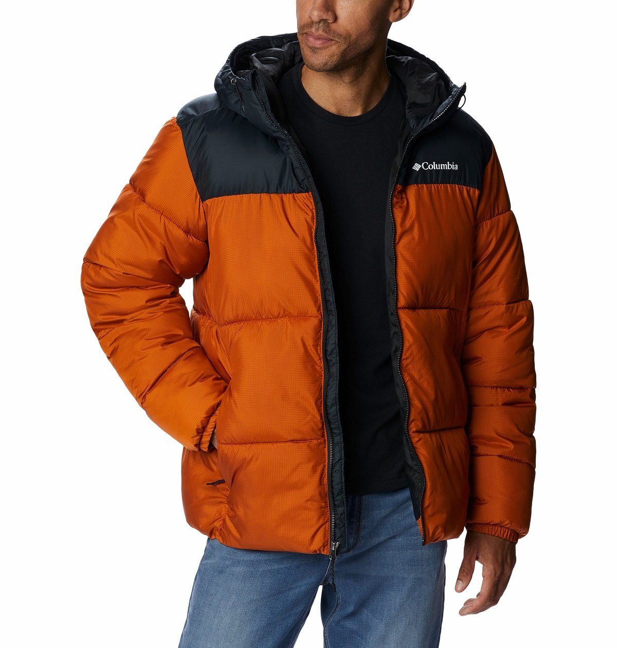 Columbia Winterjacke Puffect mit Kapuze (Thermarator Isolierung, wasserdicht) copper orange