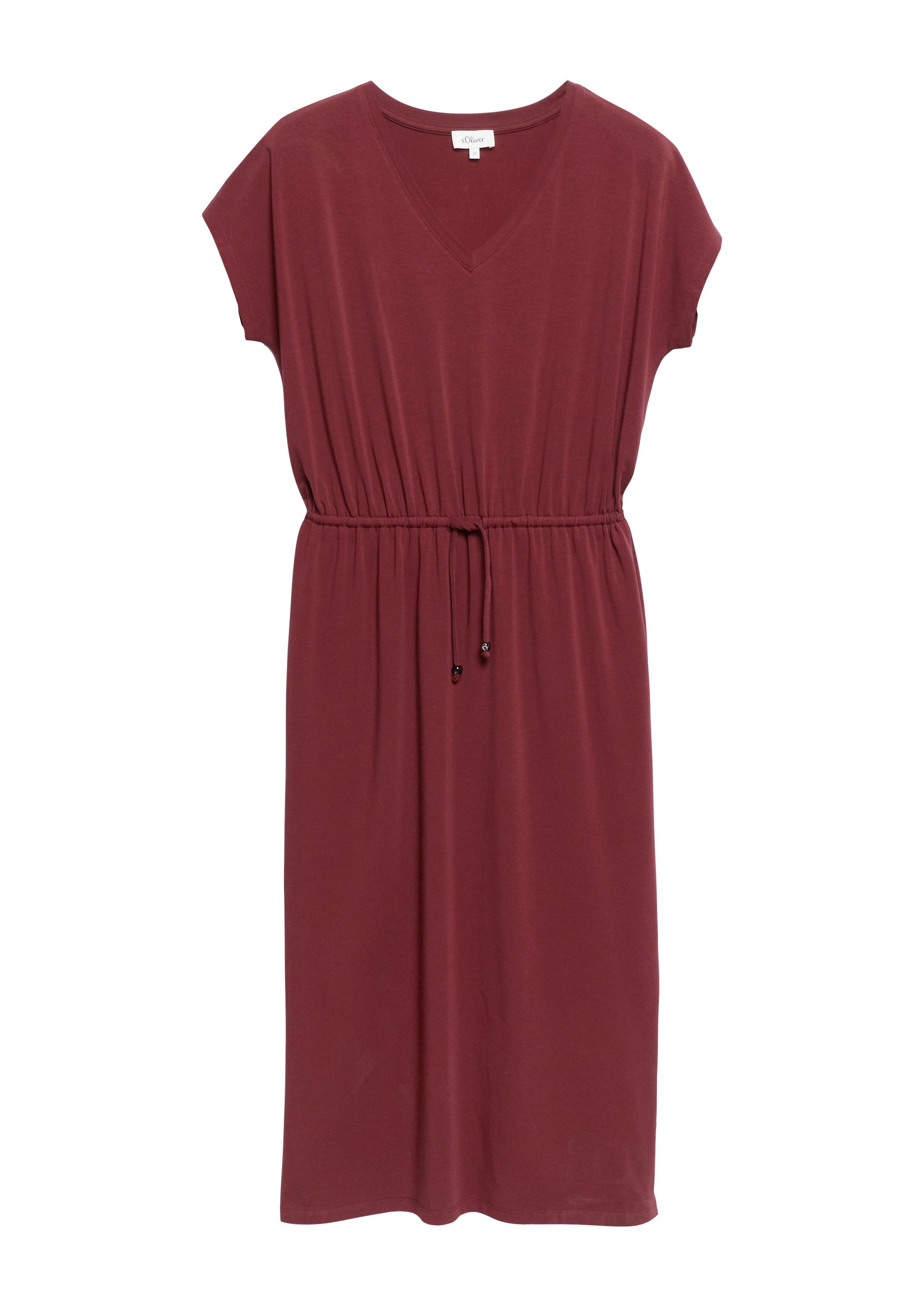 s.Oliver Midikleid Kleid Jerseykleid in Midilänge mit Tunnelzug