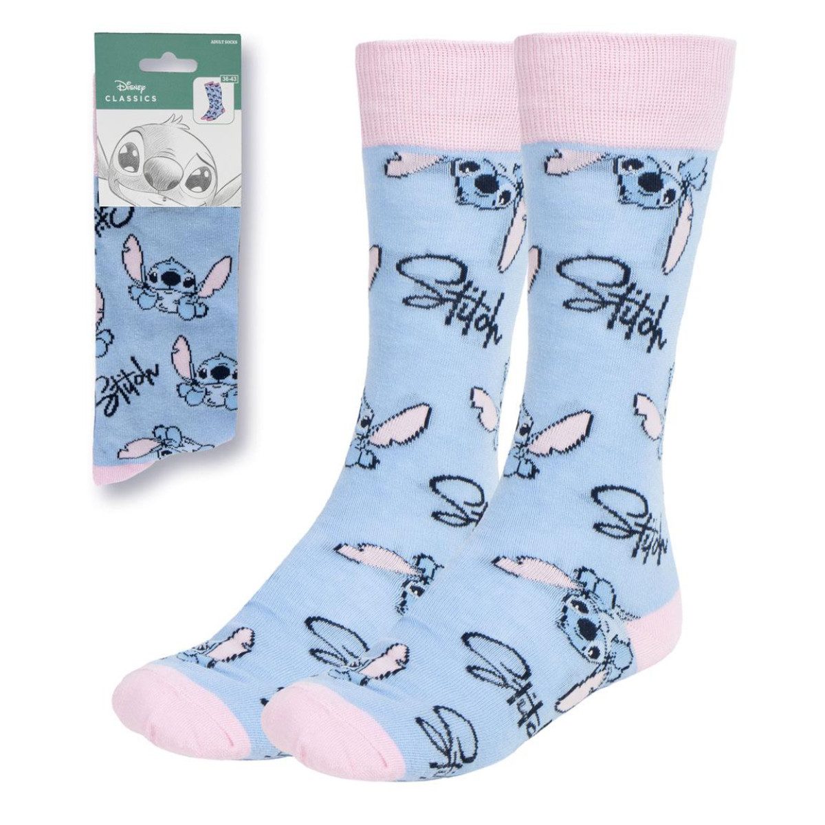 Disney Socken Stitch 1 Paar Socken mit komfortabler Passform in Größe 36-43