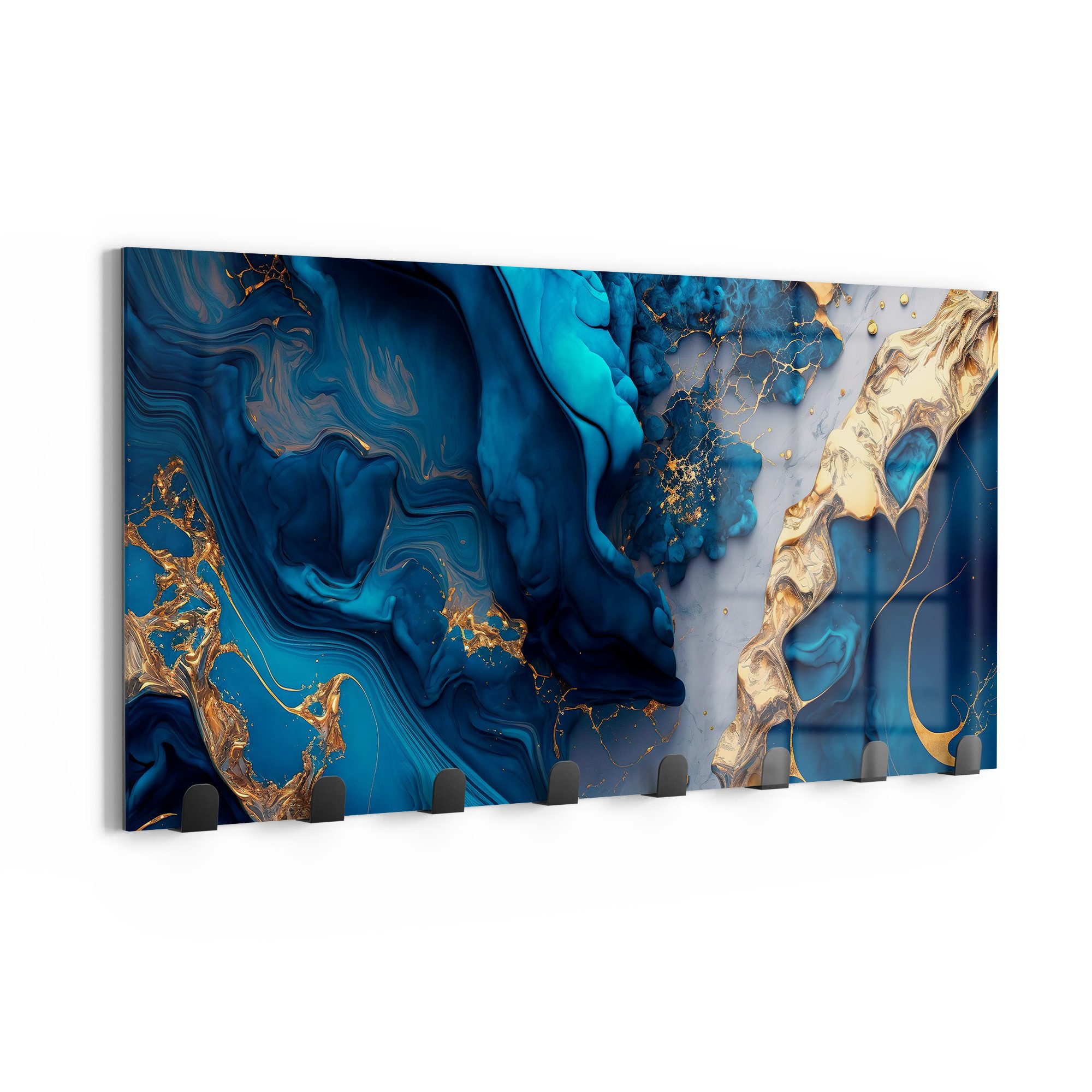 DEQORI Kleiderhaken 'Goldene Tiefen', Glas Garderobe Paneel magnetisch beschreibbar