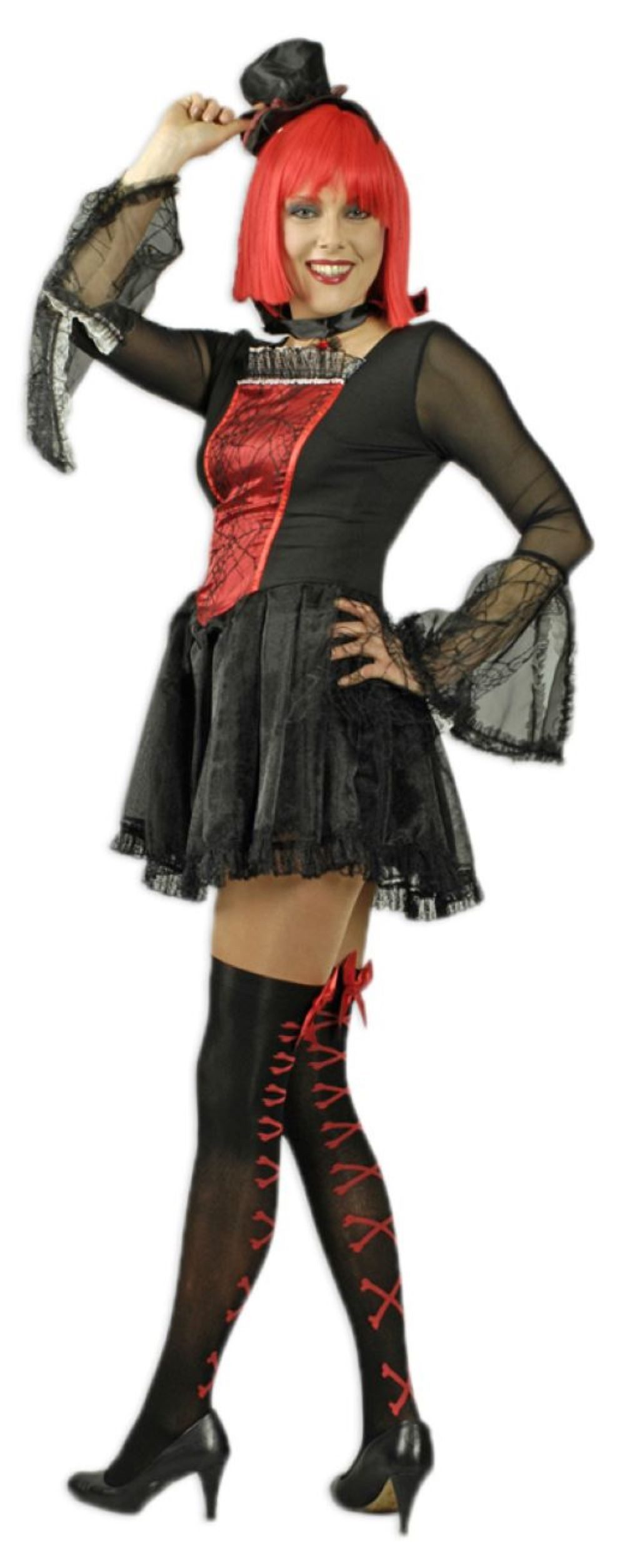 Das Kostümland Hexen-Kostüm Vampirkostüm Aroha für Damen - Kleid Kragen und günstig online kaufen