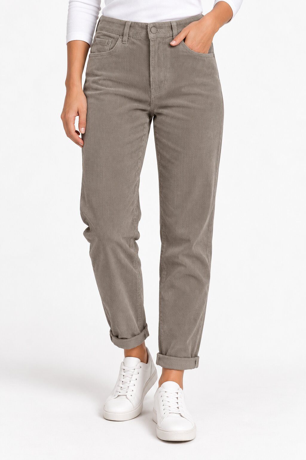 Eight2Nine Cordhose Damen Stoffhose Hose Mom Fit Jeans Stretch Angenehm zu Tragen Perfekte Passform Hochwertige Verarbeitung, Stretch Cord
