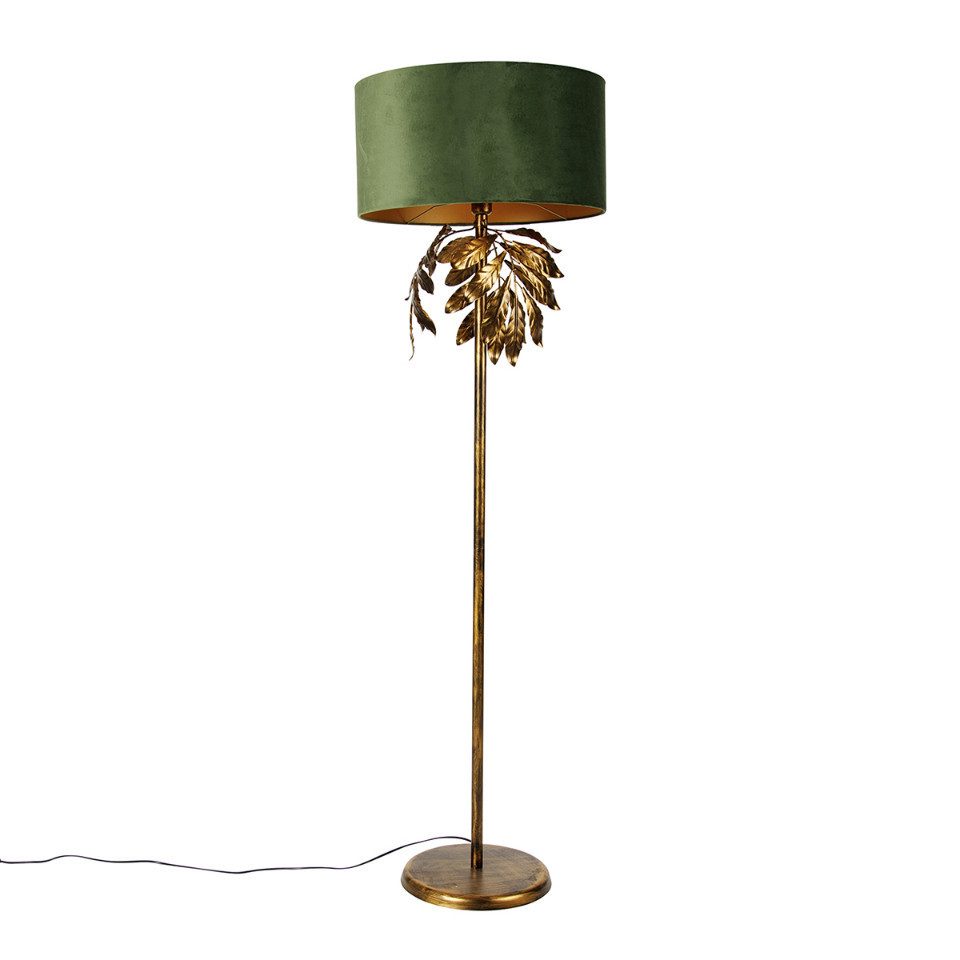 Qazqa Stehlampe Linden, ohne Leuchtmittel, E27, Grün, Klassisch / Antik, Stahl, 1-flammig