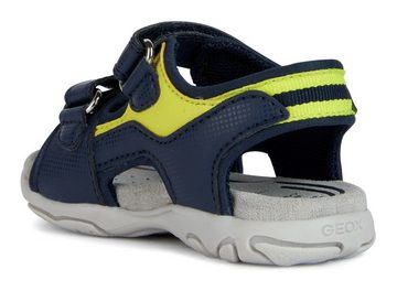 Geox B SANDAL FLAFFEE BOY Sandale, Sommerschuh, Klettschuh, Sandalette, mit neonfarbenem Textilband