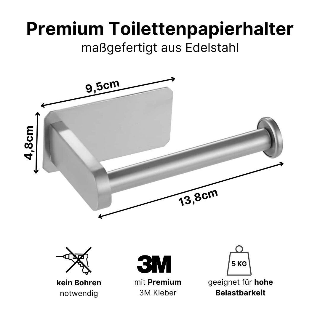 LIVINA HOME Toilettenpapierhalter Klopapierhalter Selbstklebend, WC Rollenhalter ohne Bohren Edelstahl, WC Halter Rollenhalter Papierhalter Klorollenhalter