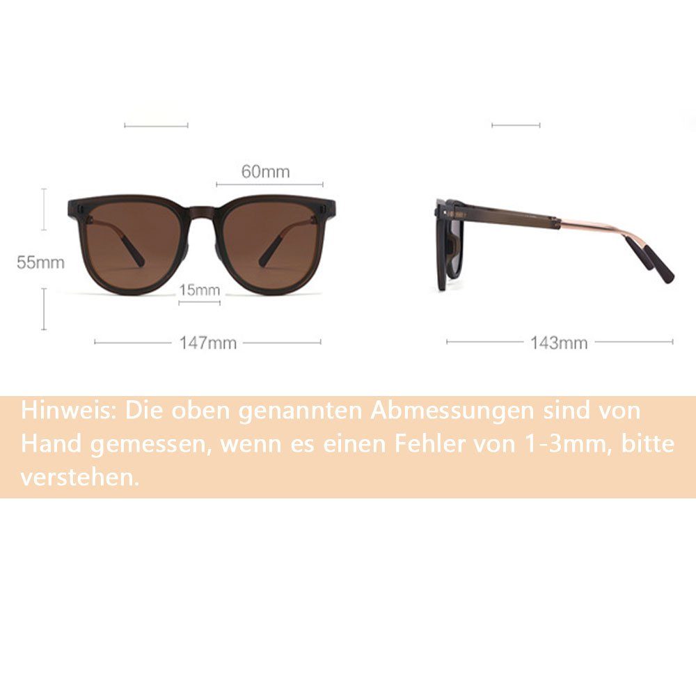 Sonnenbrille LAKKEC Vintage für Sonnenbrille Frauen Männer und Brillenetui Schwarz UV-Schutzbrille Outdoor mit