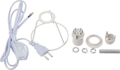 VBS Lampenfassung »Lampenfassung mit Kabel Schutzbügel weiß«, E14 mit Stecker