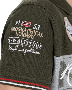 Geographical Norway T-Shirt Kurzarm Poloshirt bakidney Men (1-tlg) mit Aufnähern und Kragen